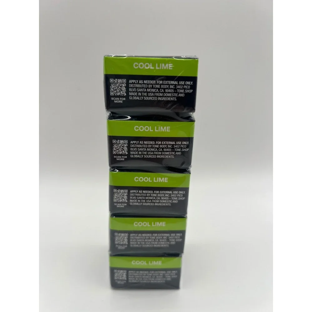 Lot of 5 Tone Premium Lip Balm Cool Lime 0.36oz Jars New In Box Hydrating Balm